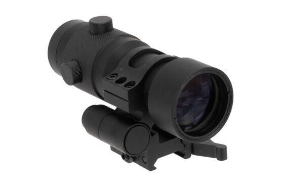 NcSTAR 3x Magnifier scope with Flip to Side QR Mount features aluminum construction with a black anodized finish